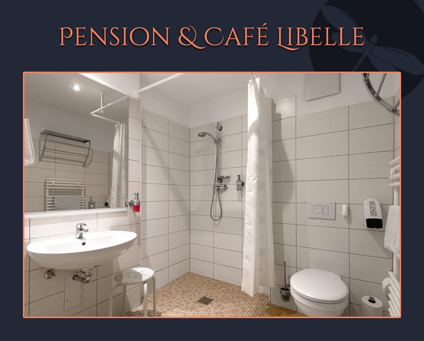 Pension Cafe Libelle Elxleben Arnstadt Erfurt - 3-Bettzimmer Bad